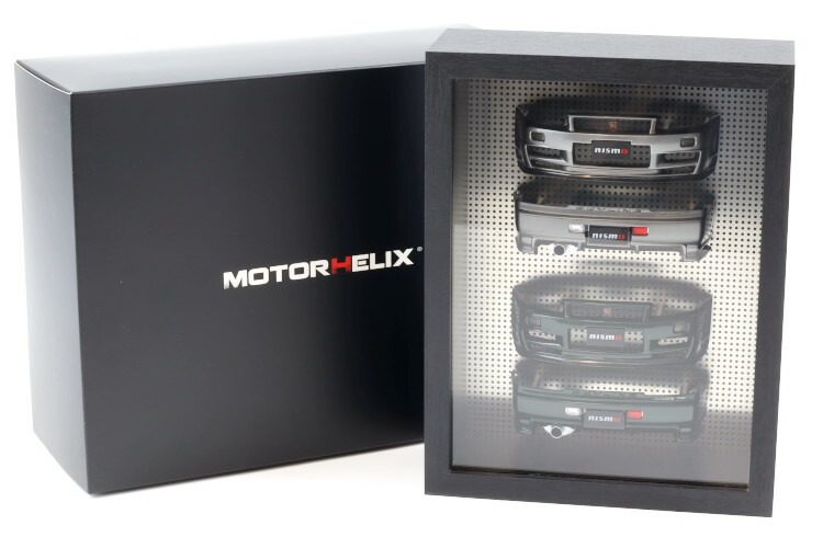 モーターヘリックス 1/18 日産 スカイライン R34 バンパーフレームディスプレイ ガンメタリックグリーン Motorhelix 1:18 Nissan Skyline R34 Bumper Frame Display gun metallic greenミニカー・トイカー