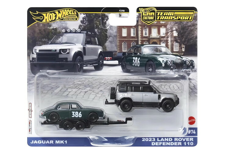 ホットウィール 1/64 チームトランスポート 2023 ランドローバー ディフェンダー シルバー 110 ＆ ジャガー MK1 グリーン Hot Wheels 1:64 Team Transport 2023 Land Rover Defender Silver 110 & Jagura MK1 Green 5,772円