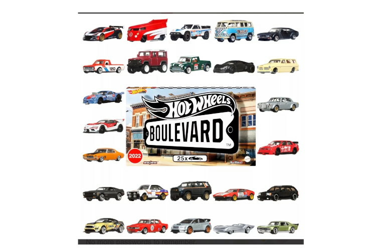 ホットウィール 1/64 割り増し金 2022 ブールバード 25台ボックス席仕掛けるHot Wheels 1:64 Premium 2022 Boulevard 25 Cars Box Set