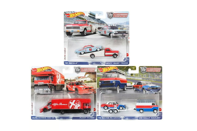 ホットウィール 1/64 2023 鉄道車両一般教養 野球クラブ移送 U入れもの 3台仕掛ける #53 #54 #55Hot Wheels 1:64 2023 Car Culture Team Transport U Case Set of 3 Cars N53 N54 N55