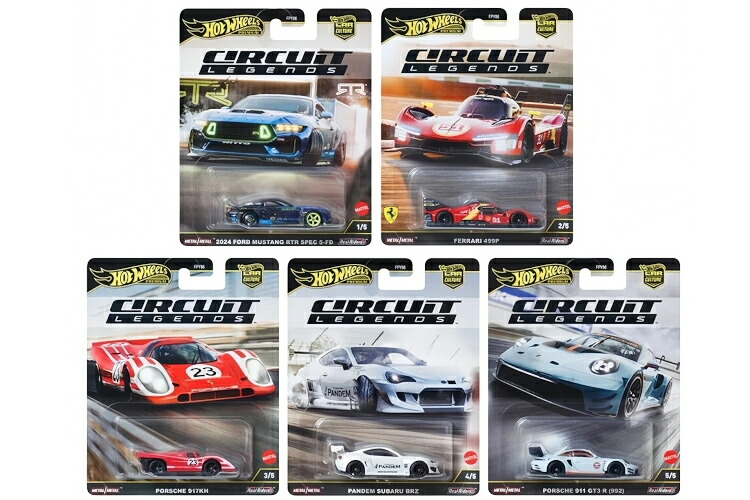 ホットウィール 1/64 プレミアム 2025 カーカルチャー Kケース サーキットレジェンズ 5台セットHot Wheels 1:64 Premium 2025 Car Culture K Case Circuit Legends Set of 5｜Reowide モデルカー カタログ SHOP