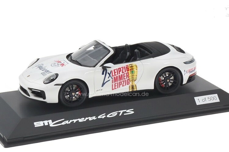 ポルシェ特注 スパーク 1/43 ポルシェ 911 992 カレラ 4 GTS カブリオ RB ライプツィヒ ポカルジーガー 2023 Spark 1:43 Porsche 911 992 Carrera 4 GTS Cabrio RB Leipzig Pokalsieger 2023