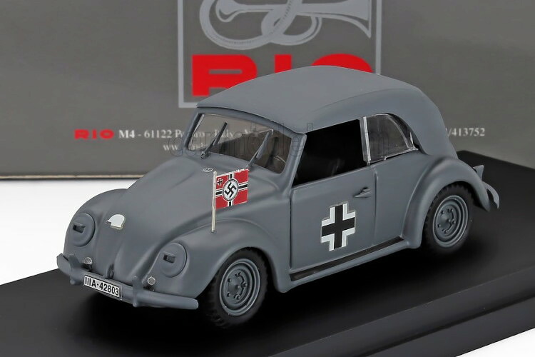 リオモデル 1/43 フォルクスワーゲン ビートル カーファー マッジョリーノ カブリオレ クローズド ヴェーアマハト 1943 ミリタリー ブルー RIO-MODELS 1:43 VOLKSWAGEN BEETLE KAFER MAGGIOLINO CABRIOLET CLOSED WEHRMACHT 1943 MILITARY BLUE
