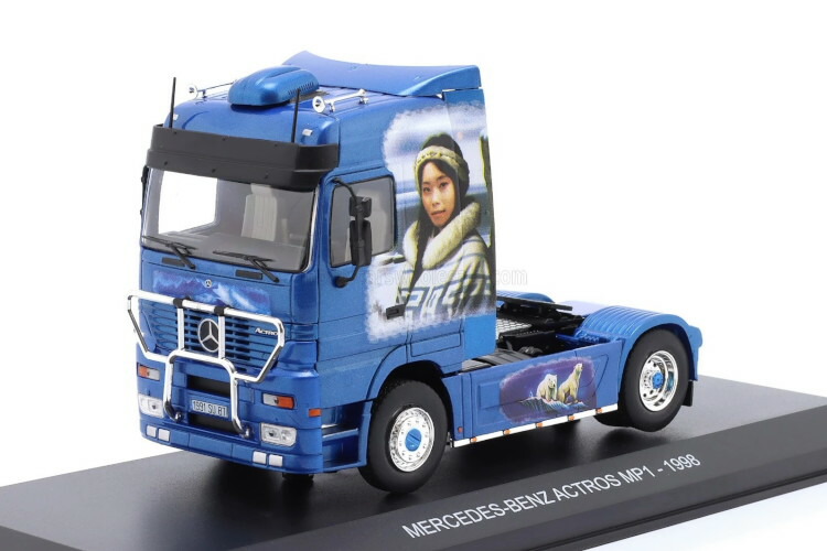 アシェットジャパン コレクション 1/43 メルセデス・ベンツ アクトロス MP1 トラック 1998 ブルー エスキモー アークティック エアブラシ Hachette Japan Collection 1:43 Mercedes-Benz Actros MP1 Truck 1998 blue Eskimo Arctic Airbrush