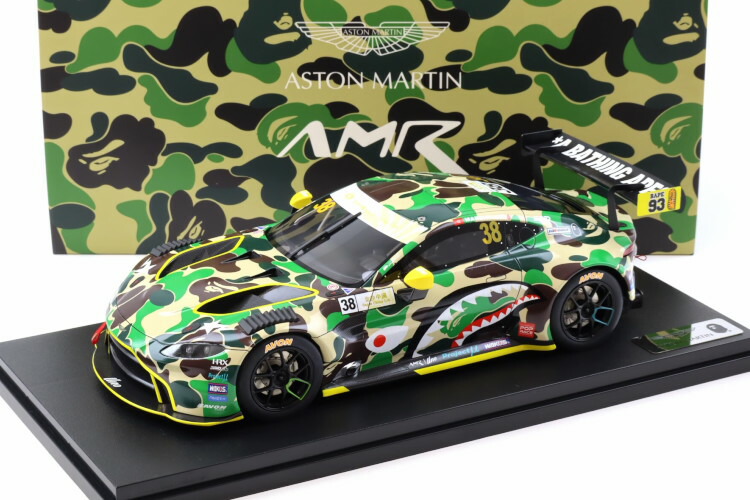 ポップレース × ベイプ 1/18 アストンマーティン ヴァンテージ GT3 AMR ベイピング エイプ ディスプレイ付き Pop Race x BAPE 1:18 Aston Martin Vantage GT3 AMR Bathing Ape with display