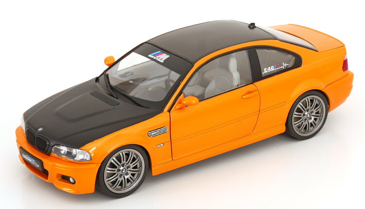 ソリド 1/18 BMW M3 E46 2000 オレンジ色 メタリック 炭素 デカール付き添い人 開閉Solido 1:18 BMW M3 E46 2000 orange metallic carbon with Decals