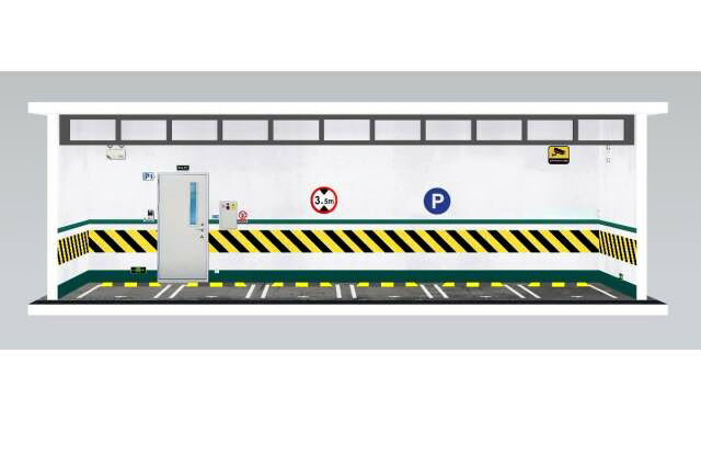 MOREART 1/64 アクセサリーズ ジオラマ ガレージ パーケッジョ パーキング 車両別売 長さ 30.0cm 幅 13.3cm 高さ 10.0cm 内部高さ 8.5cm MOREART 1:64 ACCESSORIES DIORAMA GARAGE PARCHEGGIO PARKING CAR NOT INCLUDED