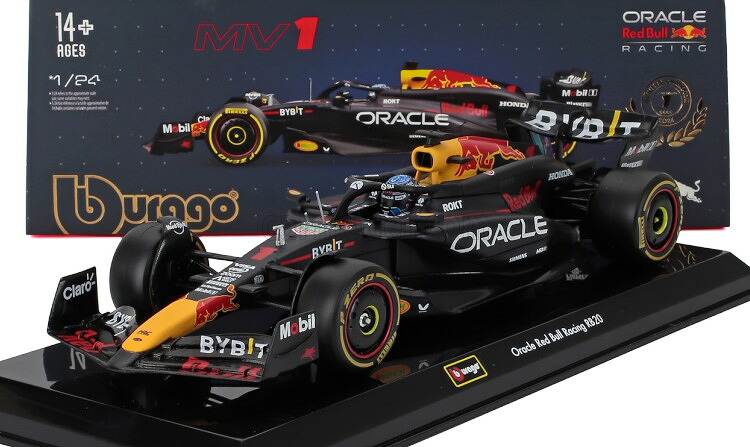 ブラーゴ 1/24 レッドブル RB20 #1 フォーミュラ1 ワールドチャンピオン 2024 マックス フェルスタッペンBburago 1:24 Red Bull RB20 N1 Formula 1 World Champion 2024 Max Verstappen｜Reowide モデルカー カタログ SHOP