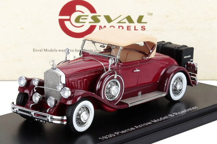 ESVAL MODEL 1/43 ピアース 箭 模範例 B 読み込むはやりっ子 クローズド 1930 2声の調子 赤いこと ベージュESVAL MODEL 1:43 PIERCE ARROW MODEL B ROADSTER CLOSED 1930 2 TONE RED BEIGE