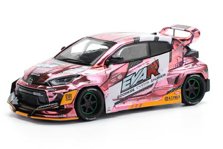 ポップレース 1/64 EVA RT 8号機 グッドライド GR ヤリス クローム ピンクPop Race 1:64 EVA RT Production Model Type-08 Goodride GR Yaris Chrome Pink