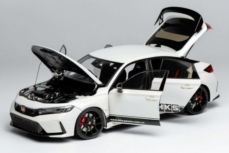 モーターヘリックス 1/18 ホンダ シビック TYPE R FL5 HKS リバリー チャンピオンシップ ホワイト 開閉 Motorhelix 1:18 Honda Civic TYPE R (FL5) HKS Livery Championship White