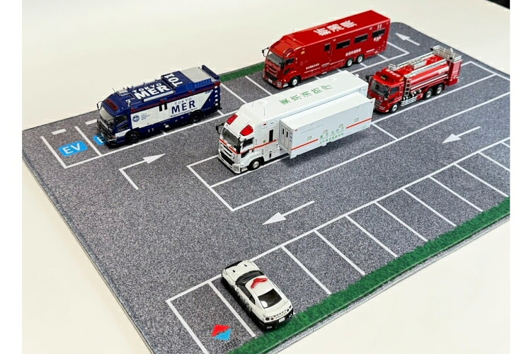 ASPEDA 1/64 ミニカー パノラマ引っ敷き パーキング場ASPEDA 1:64 Mini Car Diorama Mat Parking Lot 車-おもちゃ-ミニカー・トイカー
