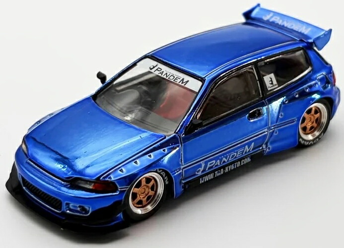 ポップレース 1/64 パンデム シビック EG6 ブルー クローム Pop Race 1:64 Pandem Civic EG6 Blue Chrome