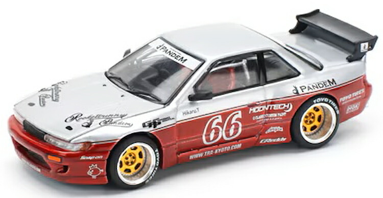 ポップレース 1/64 パンデム 日産 シルビア S13 #66 ムーンテック レッド Pop Race 1:64 Pandem Nissan Silvia S13 N66 MOONTECH RED