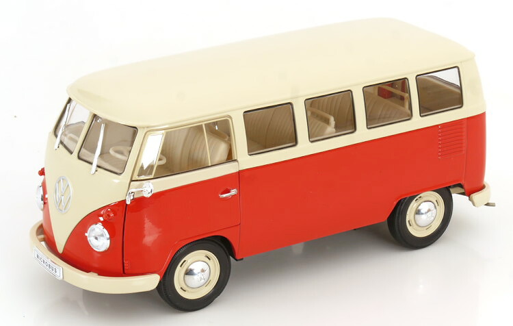 ウェリー 1/18 フォルクスワーゲン ブリ T1 バス 1963 レッド クリーム 開閉 Welly 1:18 VW Bulli T1 bus 1963 red creme