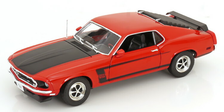 ウェリー 1/18 フォード マスタング ボス 302 1969 レッド ブラック 開閉 Welly 1:18 Ford Mustang Boss 302 1969 red black