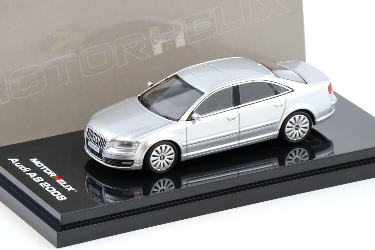 モーターヘリックス 1/64 アウディ A8 W12 リムジーン D3 2008 アイスシルバーメタリックMotorhelix 1:64 Audi A8 W12 Limousine D3 2008 Ice silver metallic 乗り物のおもちゃ-車