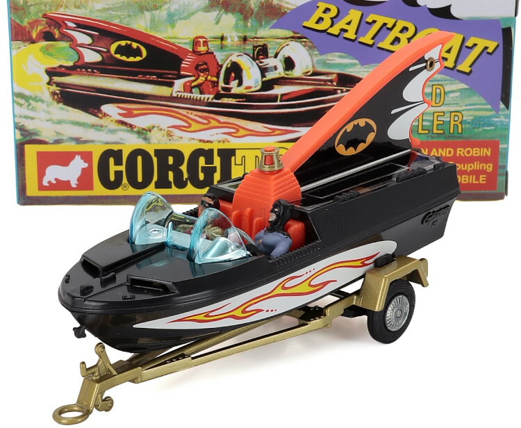 CORGI 1/46 バットマン バットボート+トレーラー バットマン ロビン付 ブラック TVシリーズ 13.5cm CORGI 1:46 BATMAN BATBOAT + TRAILER WITH BATMAN AND ROBIN BLACK TV SERIES cm. 13.5 11,760円