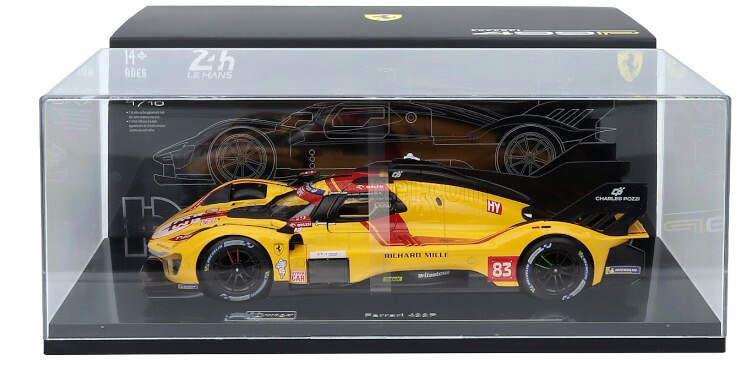ブラーゴ 1/18 フェラーリ 499P 3.0L ターボ V6 野球クラブ AFコルセ #83 勝ちとる ル・マン24第四次元 2025 ロバート クビサ/フィリップ ハンソン/イーフェイ イェ Bburago 1:18 FERRARI 499P 3.0L TURBO V6 TEAM AF CORSE N83 WINNER 24h LE MANS 2025