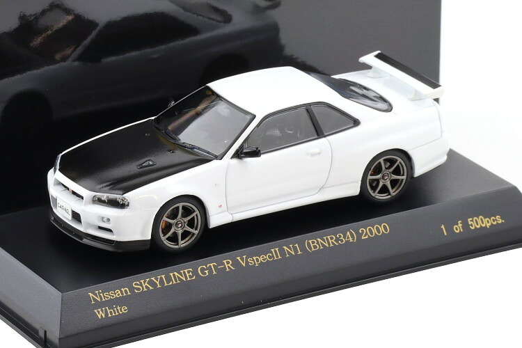 カーネル 1/43 日産 スカイライン GT-R R34 Vスペック N1 2000 ホワイトカーボン 京商製CAR-NEL 1:43 Nissan Skyline GT-R (R34) V-SPEC N1 2000 white Carbon by Kyosho|Reowide モデルカー カタログ SHOP