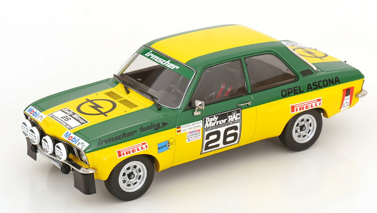 MCG 1/18 オペル アスコナ 1.9 SR #26 Lombard RAC Rallye 1973 ヴァルター 渦巻き/ベルガーMCG 1:18 Opel Ascona 1.9 SR No.26 Lombard RAC Rallye 1973 Roehrl/Berger