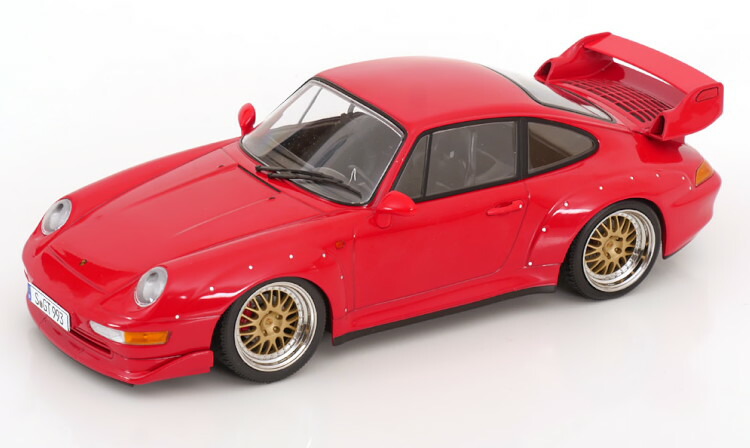 KK規摸 1/18 ポルシェ 911 993 GT2 1996 赤いこと BBSリムKK Scale 1:18 Porsche 911 993 GT2 1996 Red BBS Rims
