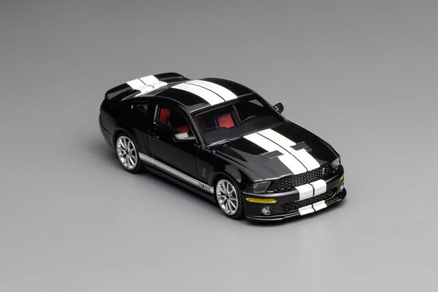 モーターヘリックス 1/64 ジェラルド・r・フォード マスタング シェルビー GT500 2007 黒いこと 白いこと縞模様Motorhelix 1:64 Ford Mustang Shelby GT500 2007