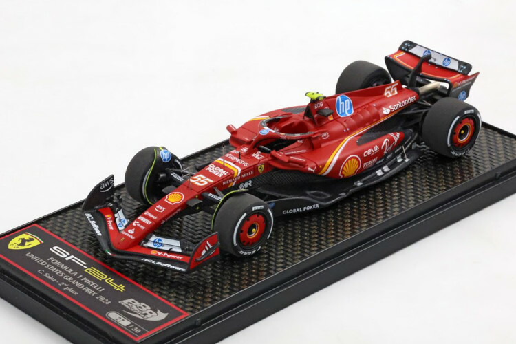 BBR 1/43 フェラーリ #55 2位 アメリカグランプリ 2024 スクーデリア フェラーリ カルロス サインツBBR 1:43 Ferrari F1 SF-24 Team Scuderia Ferrari SF24 #55 2nd Austin USA GP 2024 Carlos Sainz|Reowide モデルカー カタログ SHOP