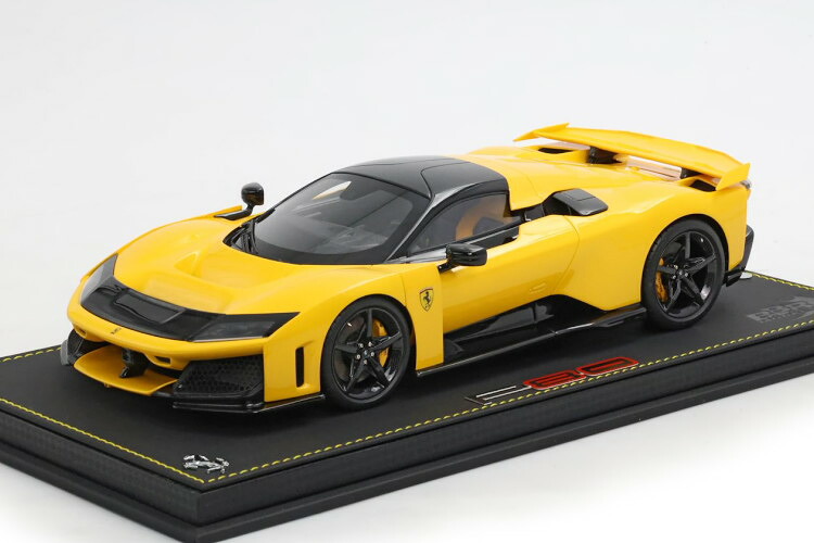 BBRひな形 1/18 フェラーリ F80 2024 しろがね色リム ジアッロ トリストラート イエローメタリック 黒いことBBR MODELS 1:18 FERRARI F80 2024 SILVER RIMS GIALLO TRISTRATO YELLOW MET BLACK