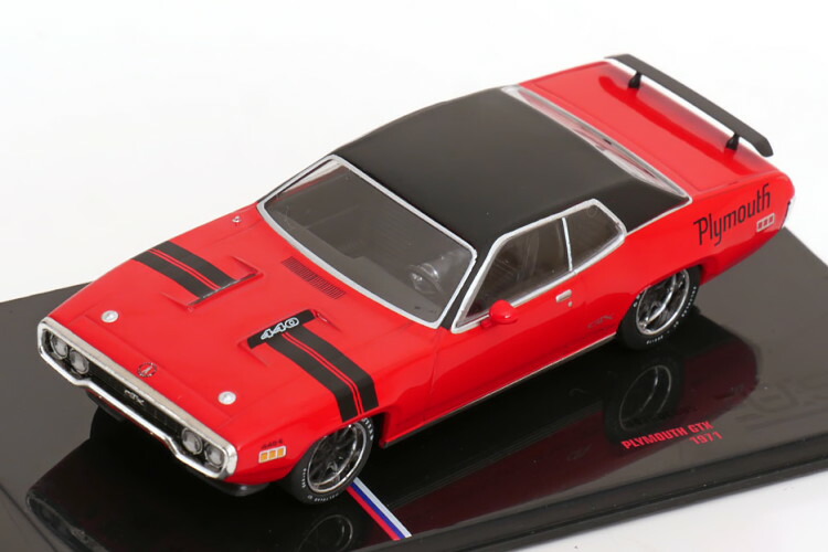 イクソ 1/43 プリムス GTX クーペ 1971 レッド ブラックIXO 1:43 Plymouth GTX Coupe 1971 RED BLACK｜Reowide モデルカー カタログ SHOP