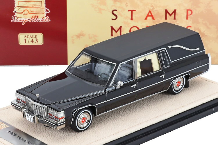 スタンプモデルズ 1/43 キャデラック スーペリア 1980 霊柩車 ブラックStamp Models 1:43 Cadillac Superior 1980 Hearse BLACK｜Reowide モデルカー カタログ SHOP