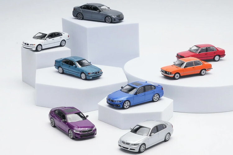 オールモストリアル 1/64 BMW 3続きもの 7時人 50周年 祝する仕掛けるAlmost Real 1:64 BMW 3 Series 7 Generations 50 Years Souvenir Set  - E21 E30 E36 E46 E90 F30 G20 G28