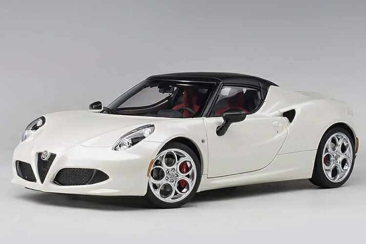 オートアート 1/18 アルファロメオ 4C スパイダー ホワイト 開閉AUTOart 1/18 ALFA ROMEO 4C SPIDER|Reowide モデルカー カタログ SHOP