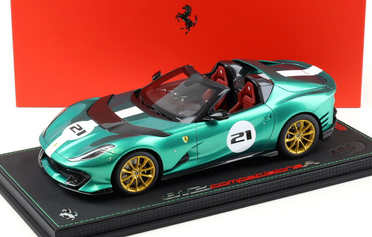 BBRモデル 1/18 フェラーリ 812 コンペティツィオーネ ア スパイダー #21 2022 グリーンジュエルメタリック/ホワイト ショーケース付き 80台限定 BBR MODELS 1:18 FERRARI 812 COMPETIZIONE A SPIDER N21 2022 GREEN JEWEL METALLIC/WHITE WITH SHOWCASE LIMITED 80 pcs