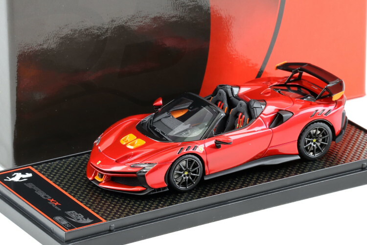BBR 1/43 フェラーリ SF90 XX スパイダー ロッソ フオコ レッド カーボンリム 50台限定 BBR 1:43 Ferrari SF90 XX Spider Rosso Fuoco red carbon rims Limited 50 pcs