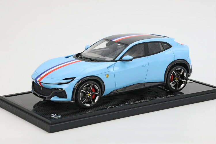 BBRひな形 1/18 フェラーリ プロサングエ 炭素軍事基地 アズーロ ラ プラタBBR MODELS 1:18 Ferrari Purosangue carbon base Azzurro La Plata