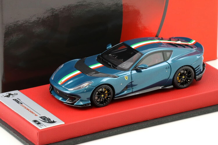 BBRモデル 1/43 フェラーリ 812 コンペティツィオーネ ブルー カプリ イタリア国旗 レザーベース付 17台限定 BBR-MODELS 1:43 Ferrari 812 Competizione Blu Capri italy Flag with leather base Limited 17 pcs