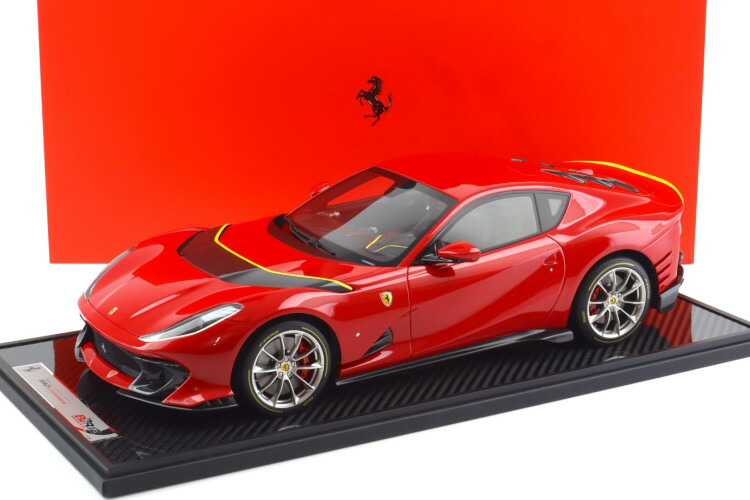 BBRひな形 1/12 フェラーリ 812 コンペティツィオーネ ロッソコルサ322 赤いこと 黄色約款 100台押さえるBBR MODELS 1:12 Ferrari 812 Competizione Rosso Corsa 322 red yellow details Limited 100 pcs