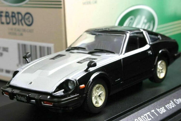 エブロ 1/43 日産 ダットサン 公明正大成人女性 280ZX ターボ T赤ちょうちん大屋根 S130 1981 黒いこと しろがね色Ebbro 1:43 Nissan Datsun Fairlady 280ZX Turbo T Bar Roof S130 1981 Black Silver