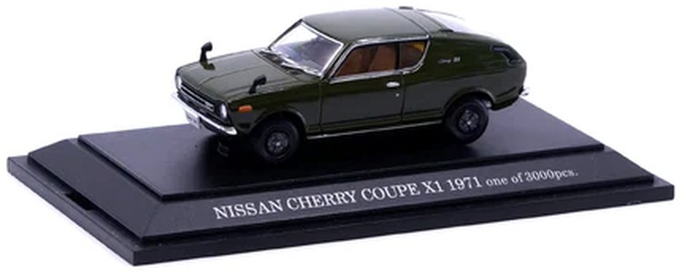 エブロ 1/43 日産 チェリー クーペ X1 1971 グリーンEBBRO 1:43 NISSAN CHERRY COUPE X1 1971 GREEN｜Reowide モデルカー カタログ SHOP