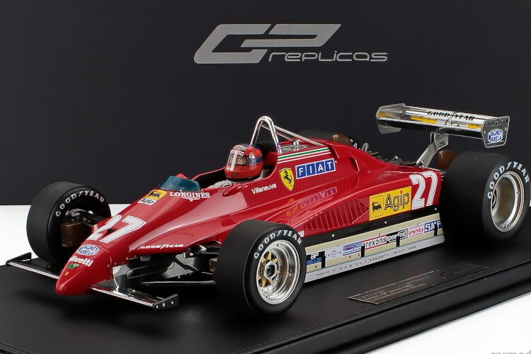 GPレプリカ 1/12 フェラーリ F1 126C2 #27 ベルギー ゾルダー グランプリ ラスト クオリフィケーション 1982 ジル ヴィルヌーヴ フィギュア付き GP-REPLICAS 1:12 FERRARI F1 126C2 N27 BELGIUM ZOLDER GP LAST QUALIFICATION 1982 GILLES VILLENEUVE