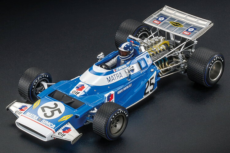 GP写し物 1/18 マトラ シムカ #25 3位 ベルギーグランプリ 1970 図形付 ベルトワーズGP-REPLICAS 1:18 Matra-Simca #25 3rd Belgium GP 1970 with Pilot Figure Beltoise
