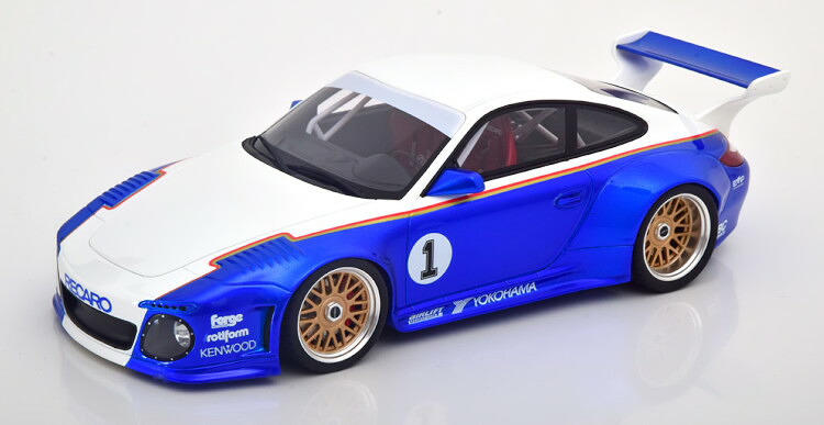 GT 肝ったま 1/18 ポルシェ 911 997 年寄りの ニュー 935 上半身一揃いの道具 メタリックブルー 白いこと デカール付き添い人 999台押さえる GT Spirit 1:18 Porsche 911 997 Old New 935 Body Kit bluemetallic white with Decals Limited 999 pcs