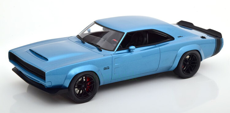 GT スピリット 1/18 ダッジ スーパー チャージャー セマ コンセプト 1968 ライトブルーメタリック ブラック 999台限定 GT Spirit 1:18 Dodge Super Charger Sema Concept 1968 lightbluemetallic black Limited Edition 999 pcs.