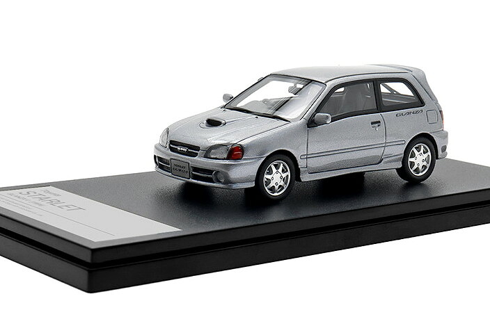 御機嫌謂われ因縁 1/43 トヨタ スターレット グランツァV 1996 ブルーイッシュシルバーメタリックHi-Story 1:43 Toyota Starlet GLANZA V 1996 Blueish Silver Metallic