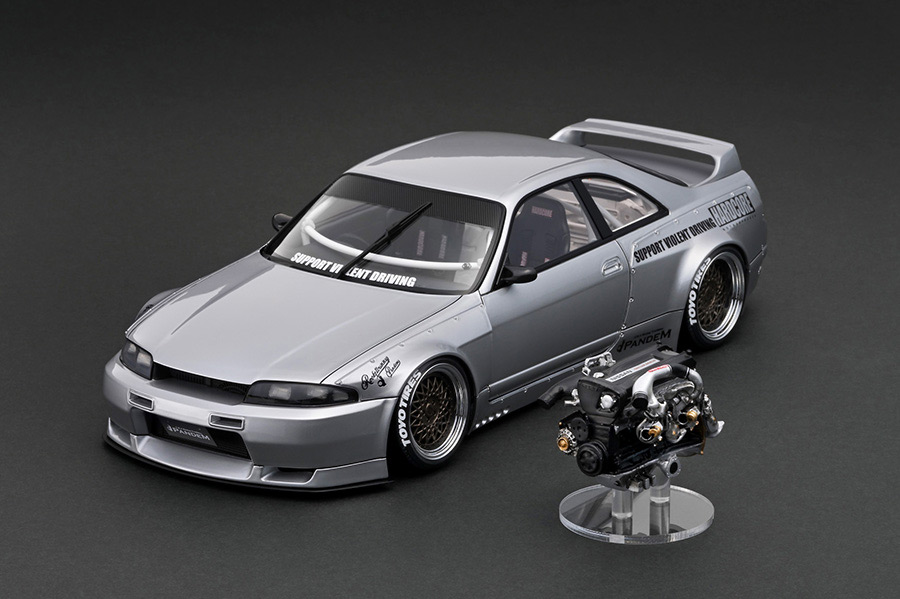 イグニッションモデル　1/18パンデム　GTR R33 シルバー　エンジン付き イグニッションモデル 1/18パンデム GTR R33 シルバー エンジン