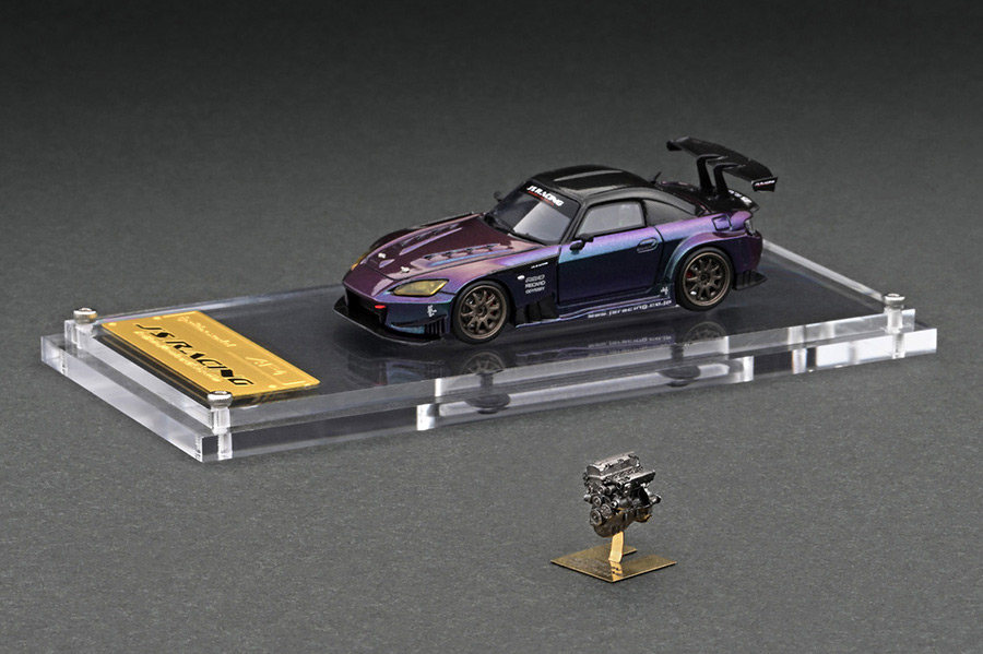 イグニッション 1/64 J\u0027S RACING S2000 (AP1) パープル/緑であること 発動機付き添い人Ignition Model 1/64 J\u0027S RACING S2000 (AP1) Purple/Green With Engine