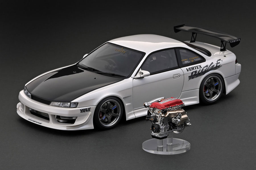 【楽天市場】イグニッション 1/18 ヴェルテックス S14 シルビア パールホワイト エンジン付き ignition 1:18 VERTEX ...