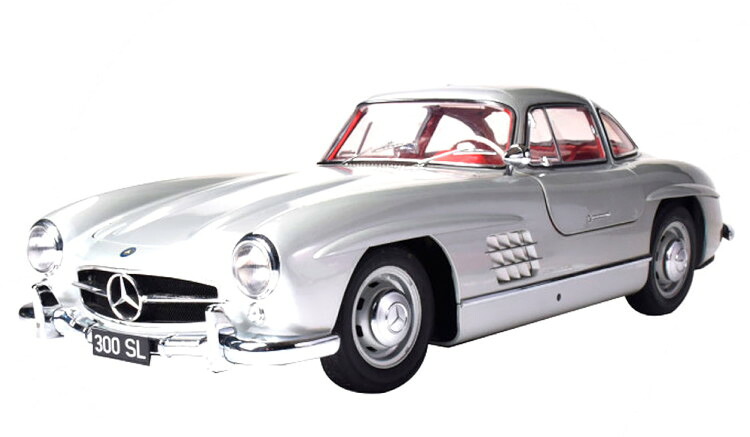 イクソ 1/8 メルセデスベンツ 300SL ガルウィング 一揃いの道具 602一部分 しろがね色 機能ともし火付き添い人Ixo 1:8 Mercedes 300 SL Gullwing KIT with 602 parts silver with working Lights