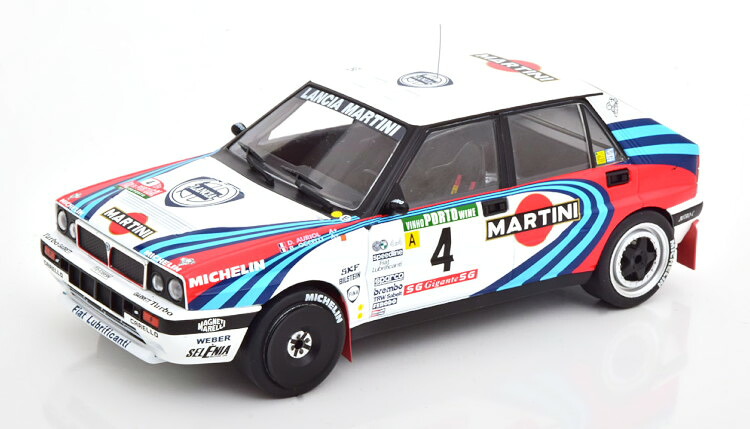 イクソ 1/18 ランチア デルタ インテグラーレ 16V #4 ラリー ポルトガル 1990 マティーニ オリオール Ixo 1:18 Lancia Delta Integrale 16V No 4 Rally Portugal 1990 Martini Auriol Occelli｜Reowide モデルカー カタログ SHOP